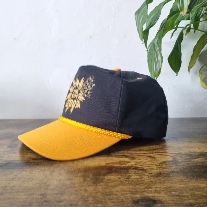 Vintage American Trucker Hat Snapback cap one size adjustable black yellow fire expo 2007