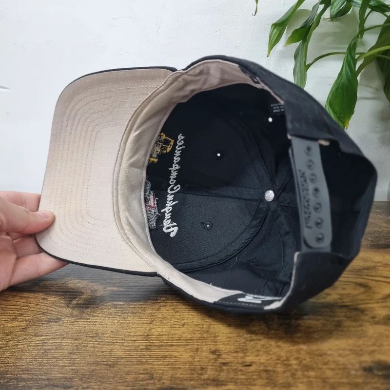 Vintage American baseball Hat Snapback cap one size adjustable black construction