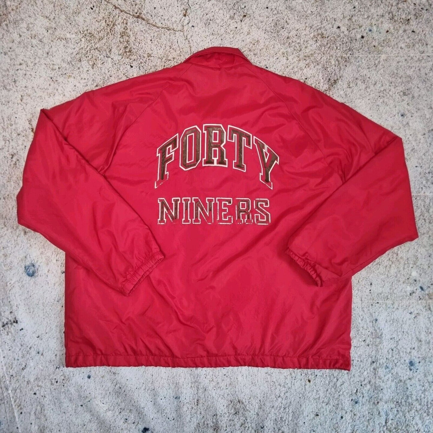 Chalk Line San Francisco 49ers Coach Varsity Jacket 90s - Size XL Red Vintage