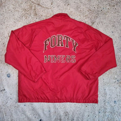 Chalk Line San Francisco 49ers Coach Varsity Jacket 90s - Size XL Red Vintage