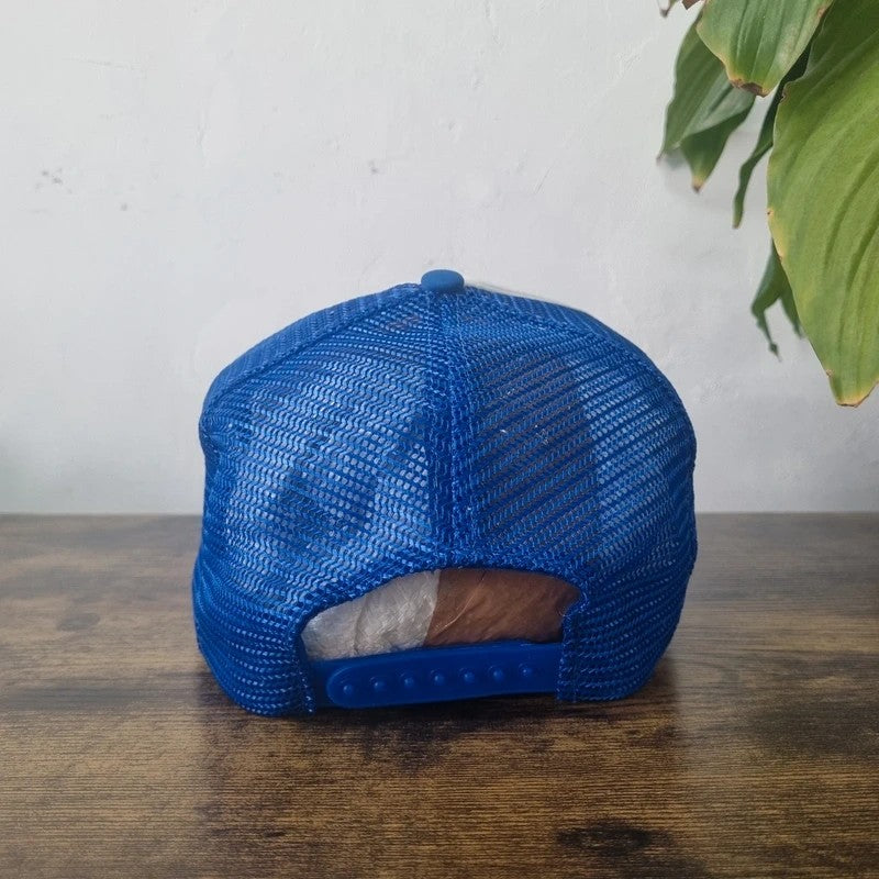 Vintage American Trucker Hat Snapback cap one size adjustable blue white De Zurik