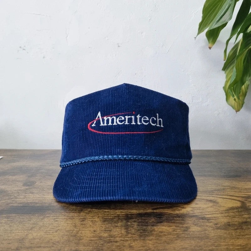Vintage American Trucker Hat Snapback cap one size adjustable navy Amritech