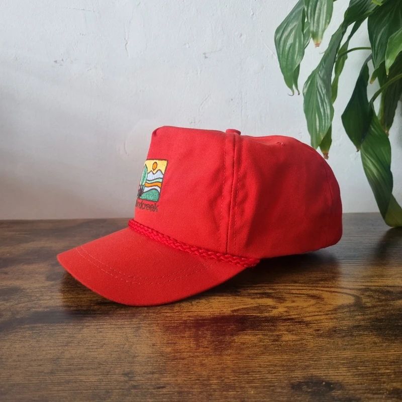 Vintage American Trucker Hat Snapback cap one size adjustable red woodcreek