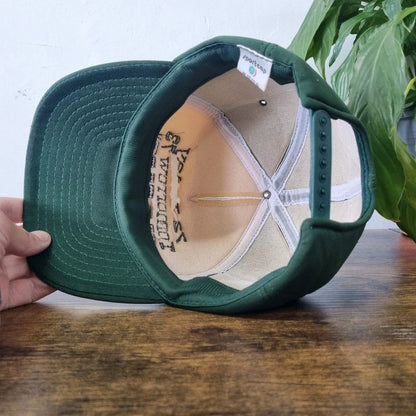 Vintage American Trucker Hat Snapback cap one size adjustable green white 72 today..