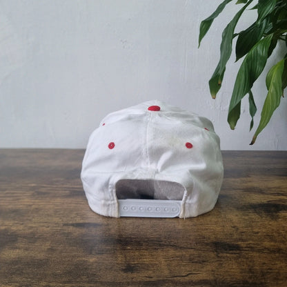 Vintage American Scmi Trucker Hat snapback cap one size adjustable red white 90s rope