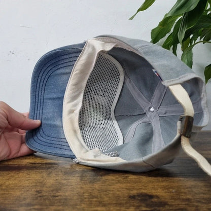 Vintage American Trucker Hat Snapback cap one size adjustable grey blue Duck head