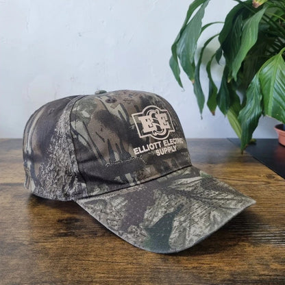 Vintage American Baseball Hat Snapback cap one size khaki green real tree camo elliot electric