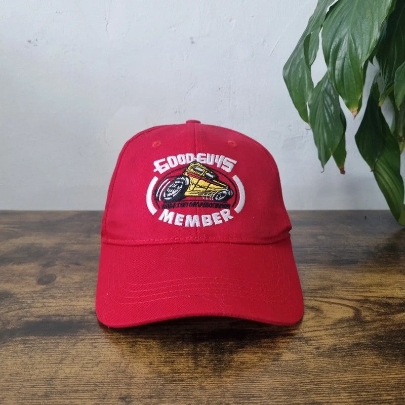 Vintage American Baseball Hat Snapback cap one size adjustable red car good guys