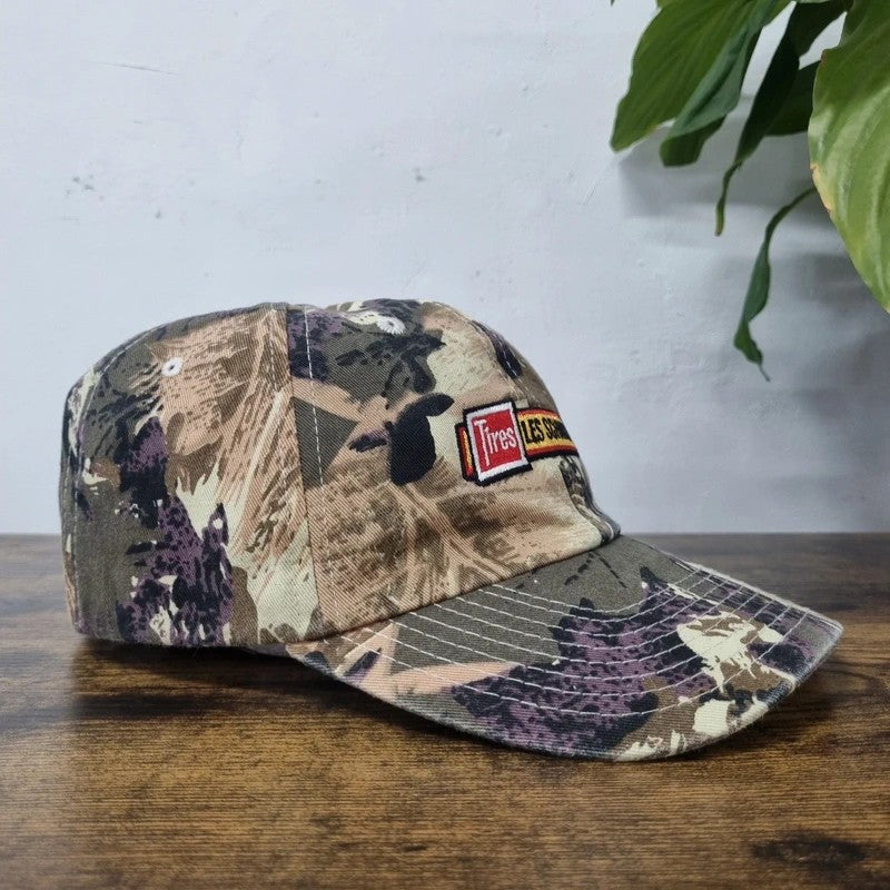 Vintage American Baseball Hat Snapback cap one size adjustable beige khaki tires les schwab