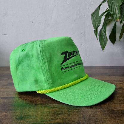 Vintage American Trucker Hat Snapback cap one size green zenith satellite