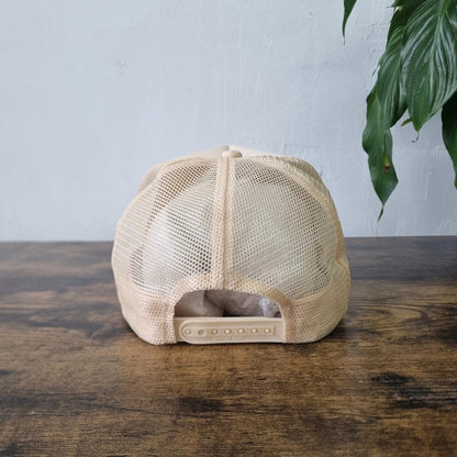 Vintage St. Thomas U.S. Virgin Islands trucker snapback hat cap cream one size adjustable