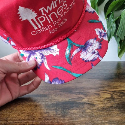 Vintage American Trucker Hat Snapback cap one size adjustable red catfish restaurant