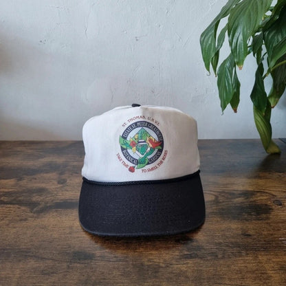 Vintage American Trucker Hat Snapback cap one size Botanical Gardens in St. Thomas black white