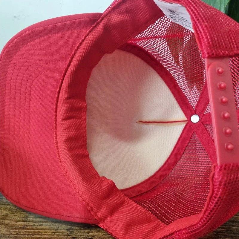 Vintage American Trucker Hat Snapback cap one size adjustable red Detroit Grand Prix racing
