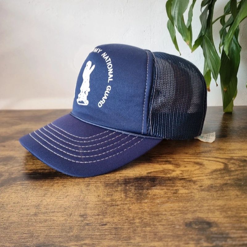 Vintage American Trucker Hat Snapback cap one size adjustable navy royal national guard