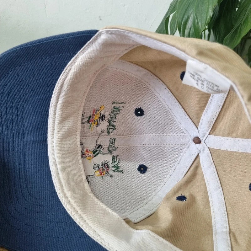 Vintage American Baseball Hat Snapback cap one size adjustable beige blue we be jammin bahams