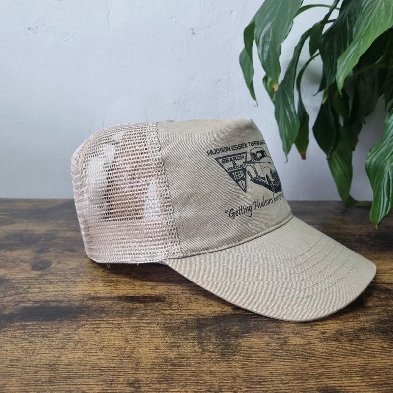 Vintage American Baseball Hat Snapback cap one size adjustable beige Hudson Car club