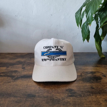 Vintage American Baseball Hat Snapback cap one size adjustable Company G 274th Infantry white