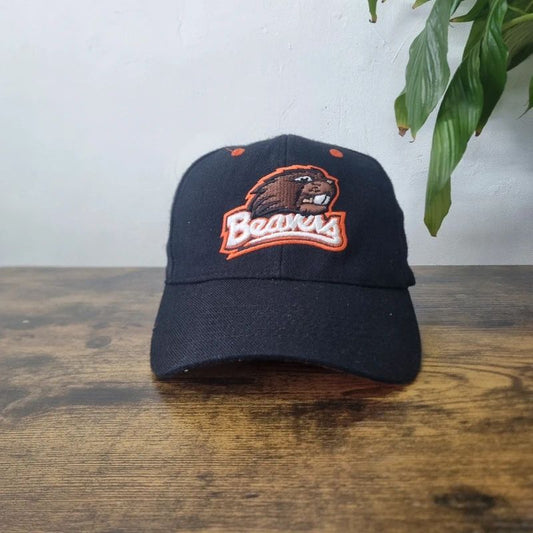Vintage American Baseball Hat Snapback cap one size adjustable black Oregon state Beavers