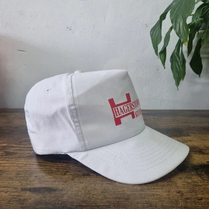 Vintage American Trucker Hat Snapback cap one size white Hagerstown kitchen