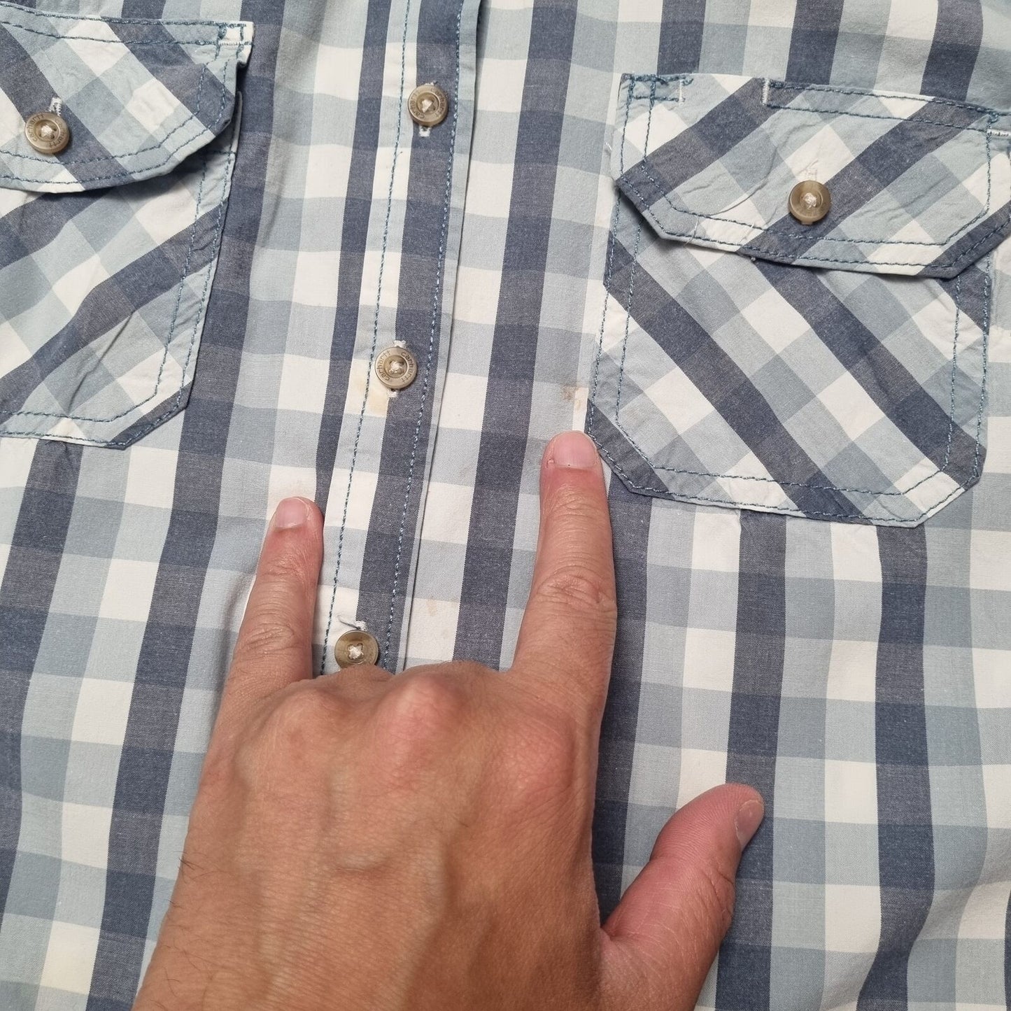 Carhartt SHIRT 3/4 SLEEVE WOMENS CHECK - Blue - Size L