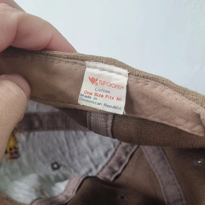 Vintage American baseball Hat Snapback cap one size adjustable brown hood to coast