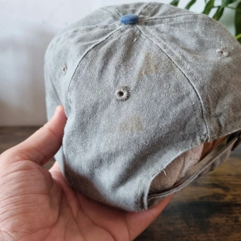Vintage American Baseball Hat Snapback cap one size adjustable grey blue cayman island
