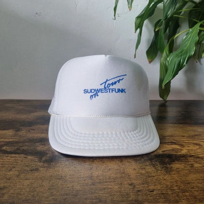 Vintage German Trucker Hat Snapback cap one size adjustable Suedwestfunk radio white