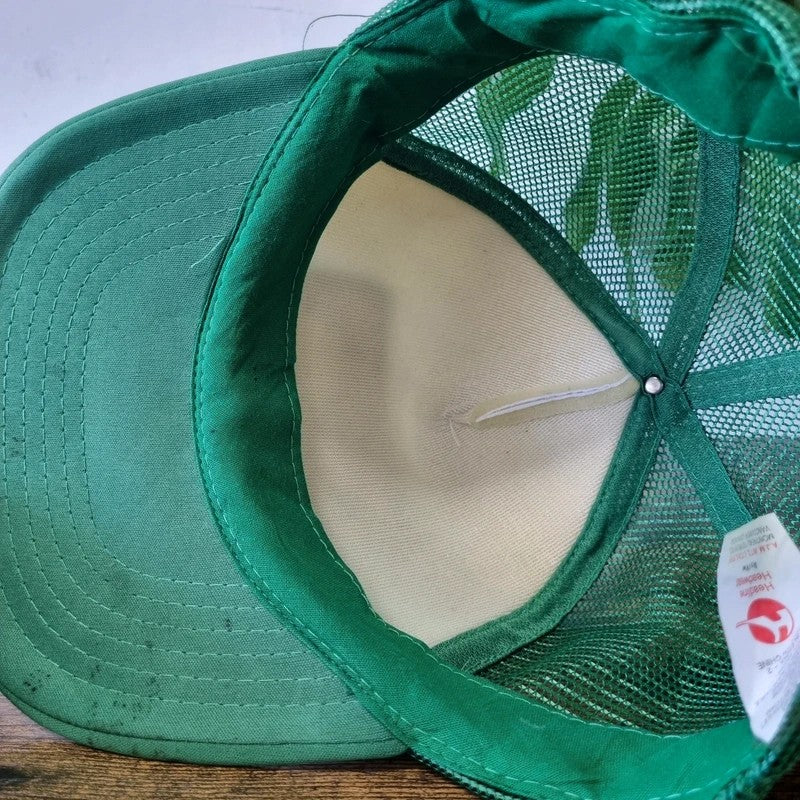 Vintage American Trucker Hat Snapback cap one size green white nesters laundry &coffee