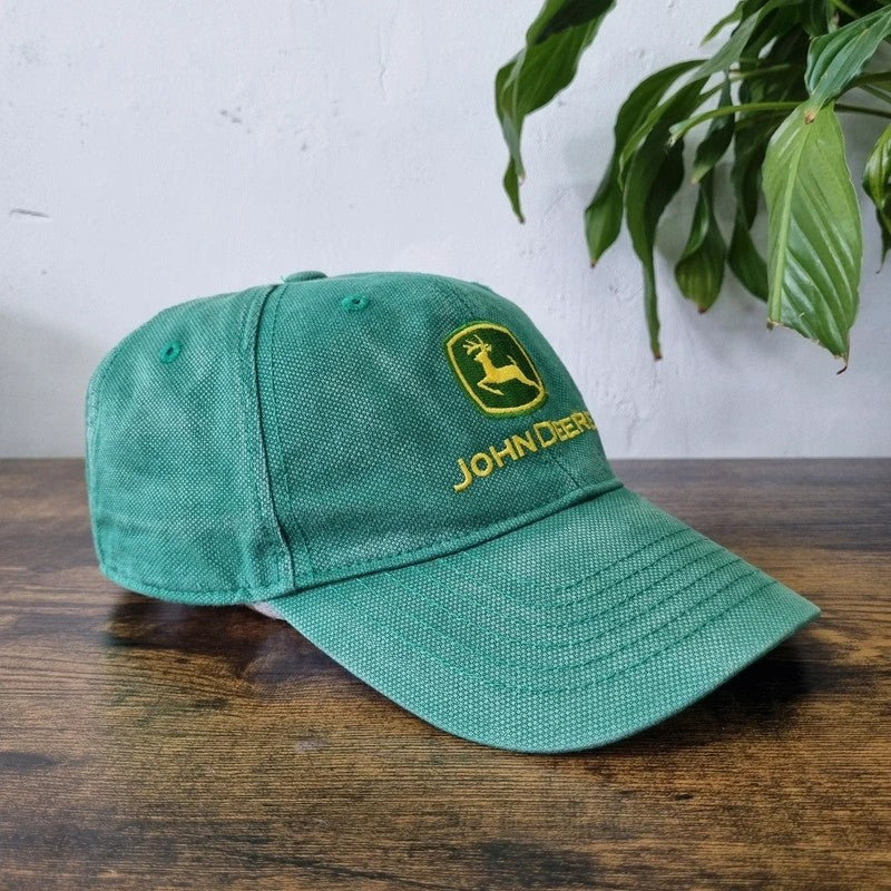 Vintage John Deere Baseball Hat Strapback cap one size adjustable green