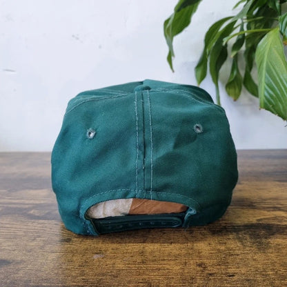 Vintage American Trucker Hat Snapback cap one size adjustable green first financial bank