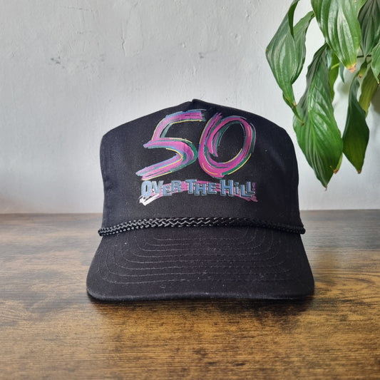Vintage American Trucker Hat Snapback cap one size adjustable Black 50 over the