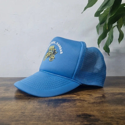 Vintage American Trucker Hat Snapback cap one size blue kansas overland park