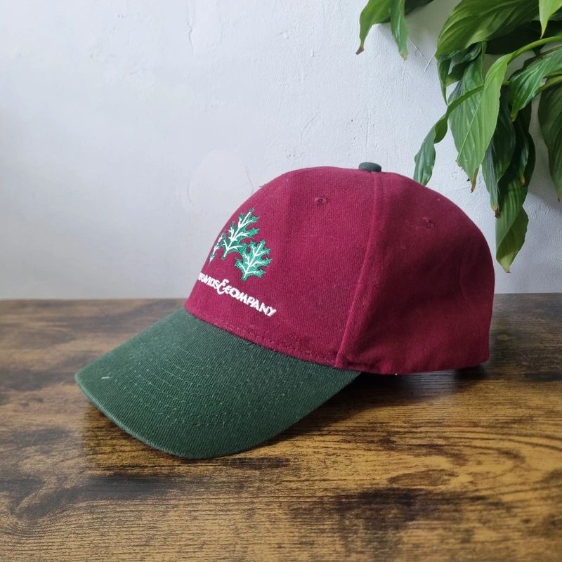 Vintage American baseball Hat Snapback cap one size adjustable burgundy green clearance davids