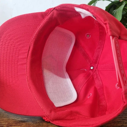 Vintage American Trucker Hat Snapback cap one size adjustable red PI