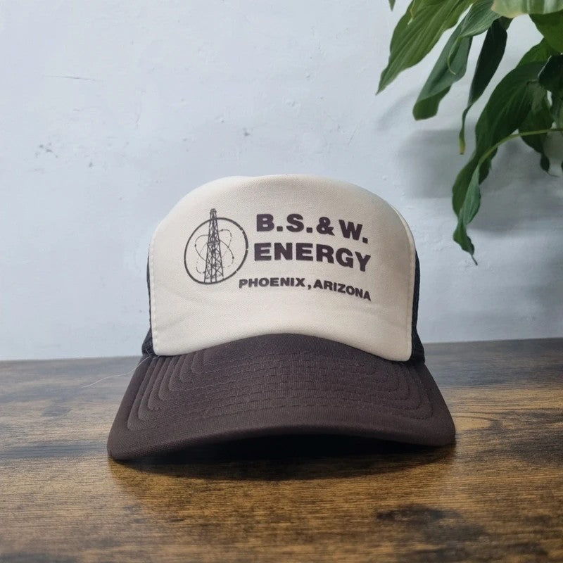 Vintage American Trucker Hat Snapback cap one size adjustable brown energy company arizona