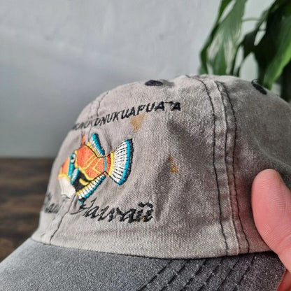 Vintage American Trucker Hat Snapback cap one size adjustable fish maui hawaii