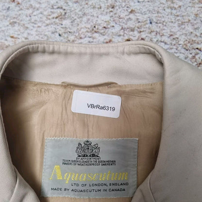 Aquascutum London England Trench Coat Mac Jacket Khaki Beige Mens Size 40