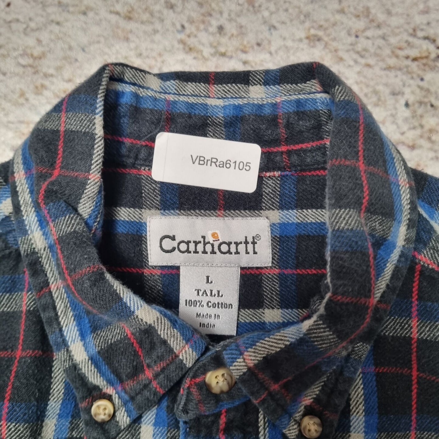 Carhartt FLANNEL SHIRT CHECK TALL FIT - Black - Size L