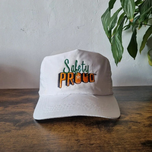 Vintage American Trucker Hat Snapback cap one size adjustable white saftey proud
