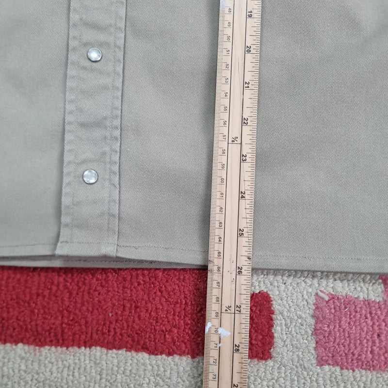 Vintage Carhartt Boxy Fit Cropped Over Shirt shacket Sleeve Medium plain Beige Button Up