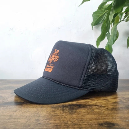 Vintage American Trucker Hat Snapback cap one size adjustable black lawnmower