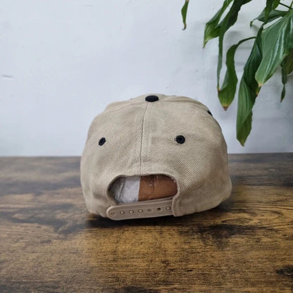Vintage American baseball Hat Snapback cap one size adjustable beige black schneider