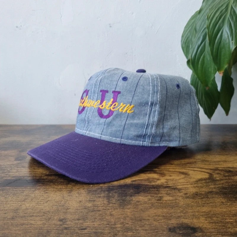 Vintage American Baseball Hat Snapback cap one size adjustable blue purple southwesternn