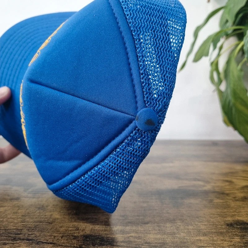 Vintage American Trucker Hat Snapback cap one size adjustable blue gamco painting