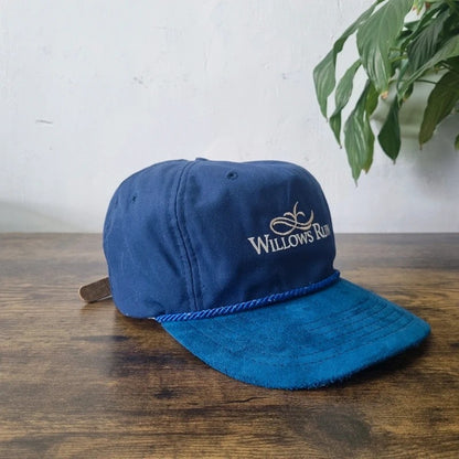 Vintage American baseball Hat Snapback cap one size adjustable willows run blue