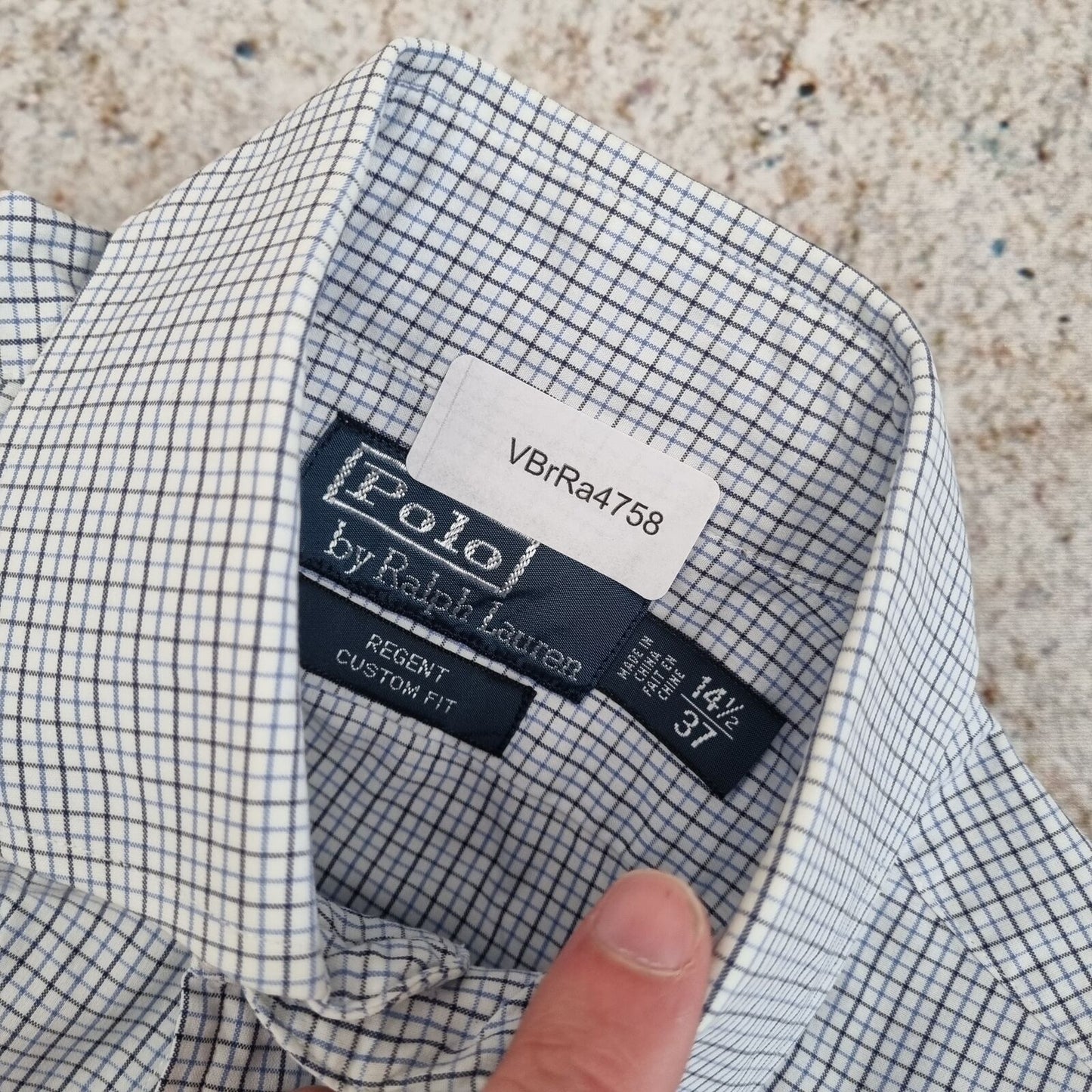 Ralph Lauren OXFORD SHIRT REGENT CUSTOM FIT CHECK - Blue - Size 14.5