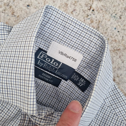 Ralph Lauren OXFORD SHIRT REGENT CUSTOM FIT CHECK - Blue - Size 14.5
