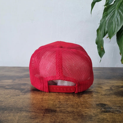 Vintage American trucker hat snapback cap mesh one size adjustable red yellow