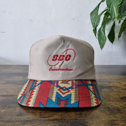 Vintage American Trucker Hat Snapback cap one size adjustable SBC Construction